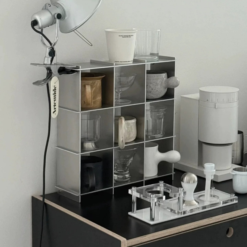 Coffee Equipment Rack - ミニマリストアルミ合金製カウンタートップマグ収納棚多層カップラックキッチンオーガナイザーカップホルダーコーヒーバーステーション