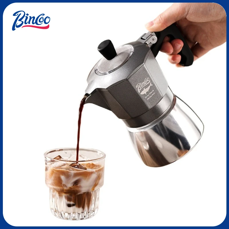 Coffee Equipment Machine - Bincoo 2カップ ダブルバルブ モカポット アルミ合金製コーヒーポット カフェマシン