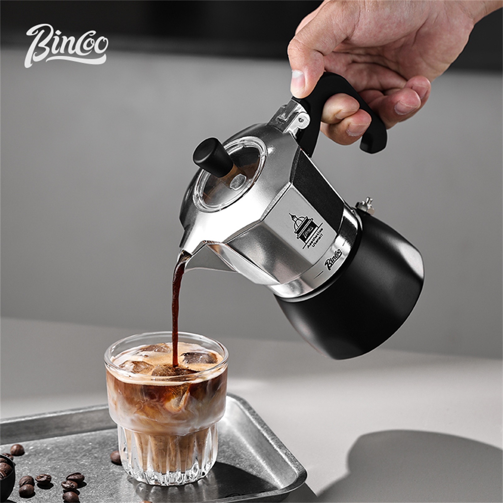 Coffee Equipment Machine - BINCOO ダブルバルブモカポット、エスプレッソ抽出コーヒーメーカー、ポータブルホームマシンモカポット、屋外使用バリスタアクセサリー