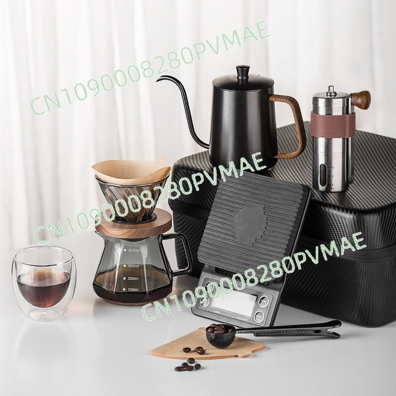 Coffee Equipment Pour Over - 手淹れコーヒーセット アウトドアキャンプコーヒー器具 フルセット ポータブルトラベルスーツケース ギフトボックス