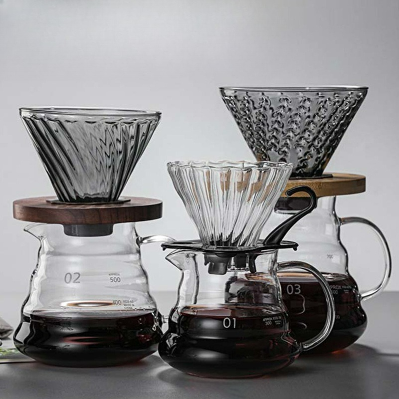 Coffee Equipment Pour Over - 注ぎ込み式コーヒーメーカーセット 高耐熱ホウケイ酸ガラス 注ぎ込み式コーヒードリッパー カラフェ 家庭用 カフェ