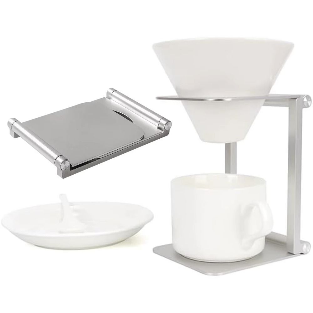 Coffee Equipment Rack - ステンレス鋼コーヒードリップホルダー折りたたみ式軽量エスプレッソマシンブラケットコンパクトサイズ省スペースコーヒードリッパーラック