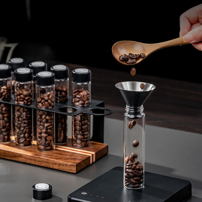 JUSTINLAU ガラス製コーヒー豆保存容器 気密1方向バ - Coffee Equipment Rack のレビューと価格
