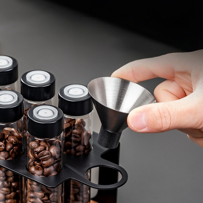 JUSTINLAU ガラス製コーヒー豆保存容器 気密1方向バ - Coffee Equipment Rack のレビューと価格