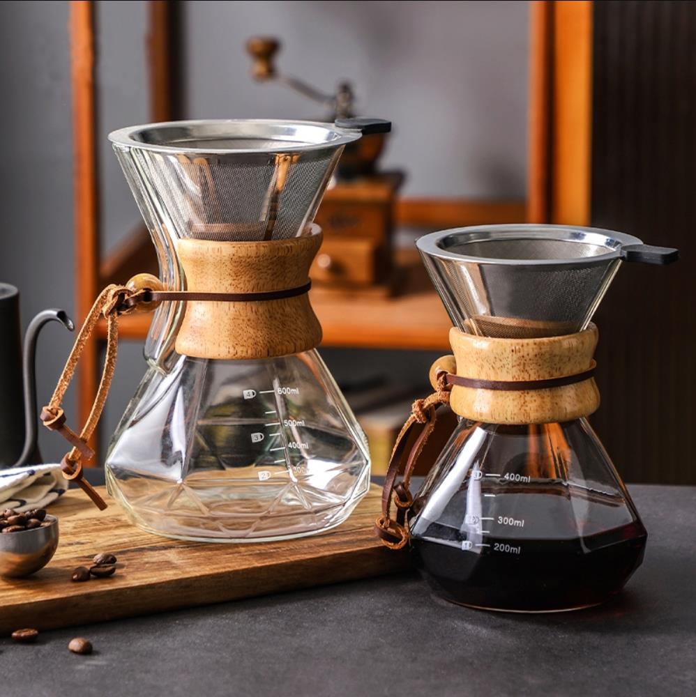 ガラス製コーヒーポット、ステンレスフィルター付きドリップ式ホ - Coffee Equipment Pour Over のレビューと価格