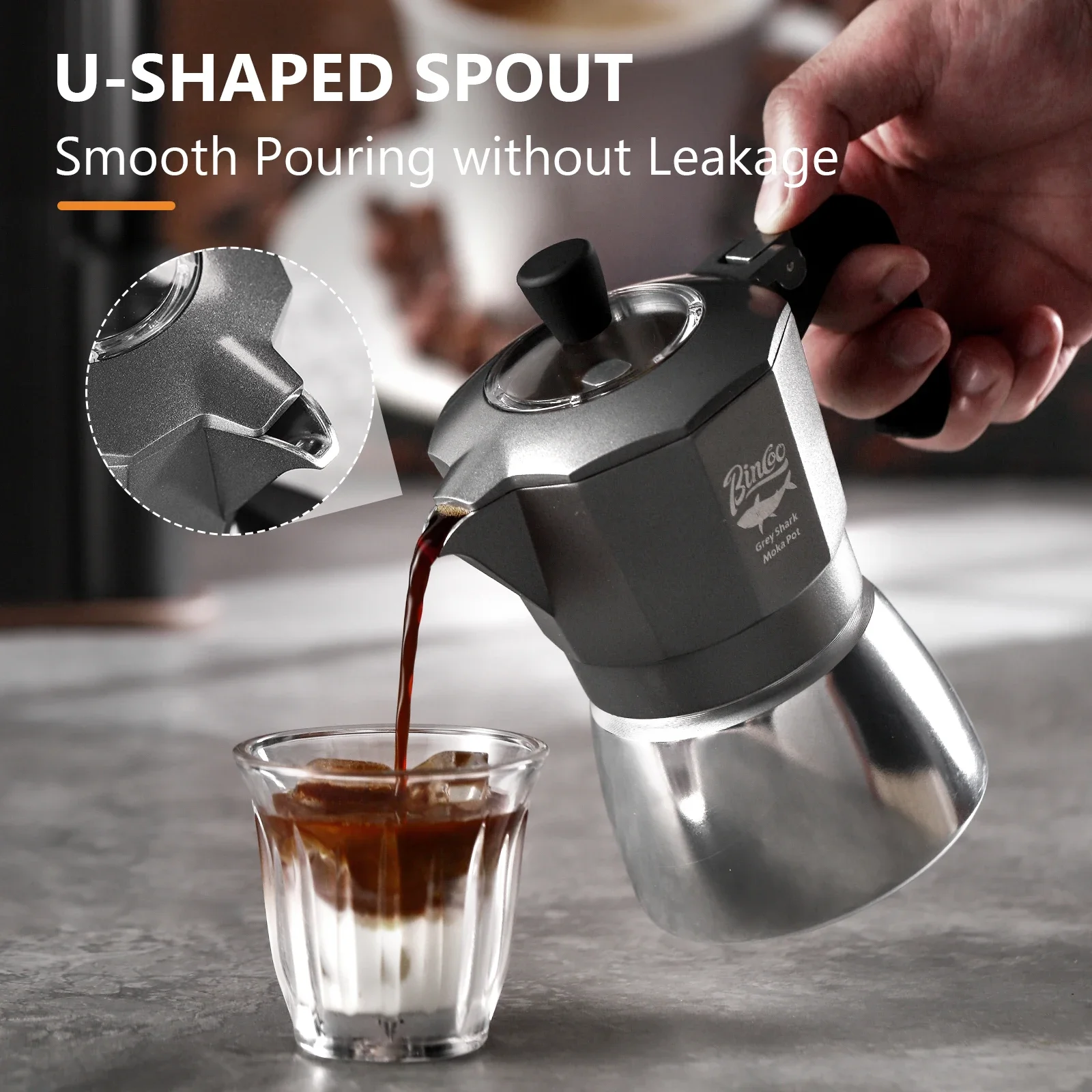 Bincoo 2カップ ダブルバルブ モカポット アルミ合金 - Coffee Equipment Machine のレビューと価格