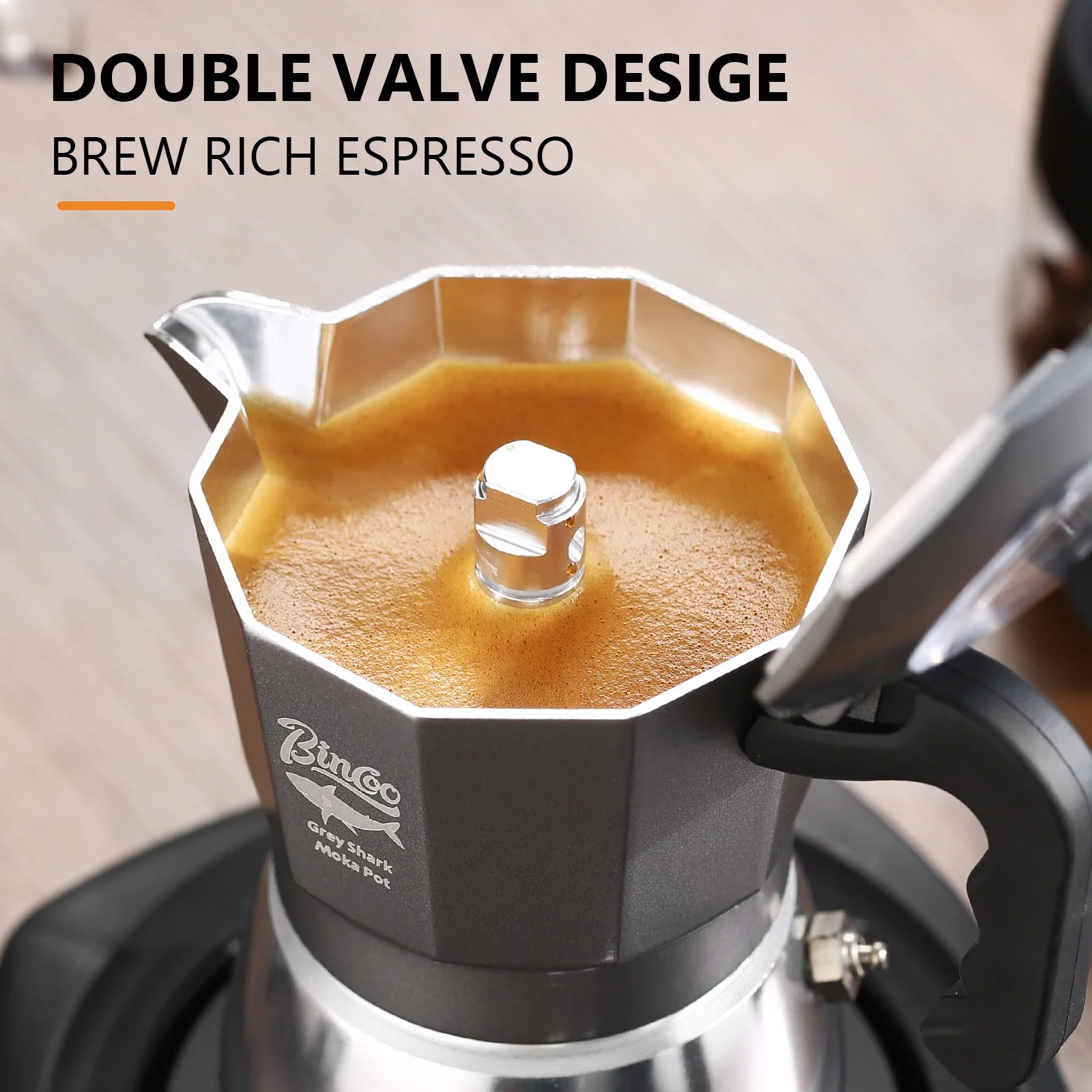 Bincoo 2カップ ダブルバルブ モカポット アルミ合金 - Coffee Equipment Machine のレビューと価格