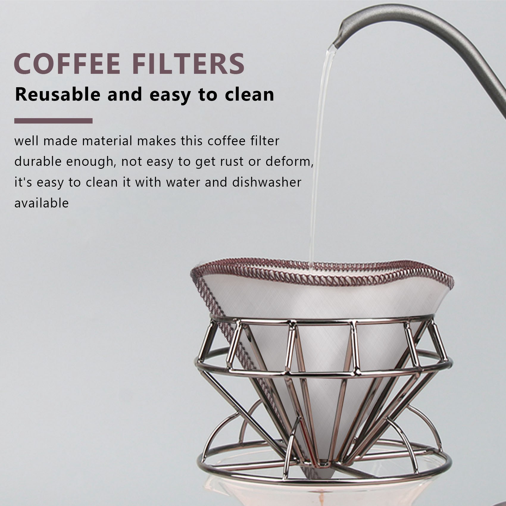 再利用可能なコーヒーフィルター,メッシュ,ペーパーレス,ステ - Coffee Equipment Machine のレビューと価格