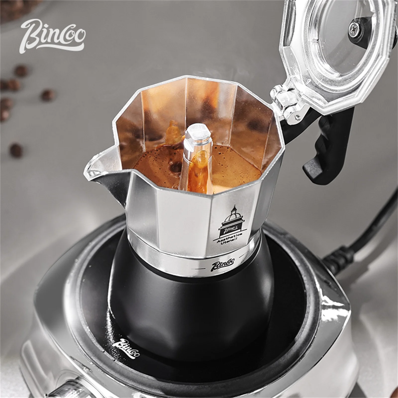 BINCOO ダブルバルブモカポット、エスプレッソ抽出コーヒ - Coffee Equipment Machine のレビューと価格