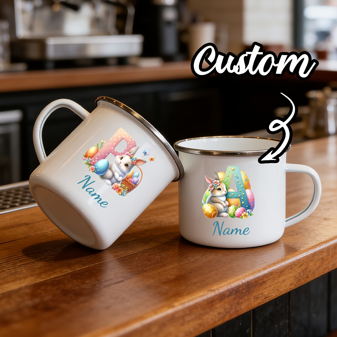 パーソナライズされたマグカップ花柄イニシャルレターネームカッ - Coffee Equipment Names のレビューと価格