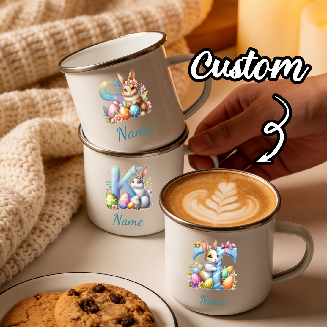 パーソナライズされたマグカップ花柄イニシャルレターネームカッ - Coffee Equipment Names のレビューと価格