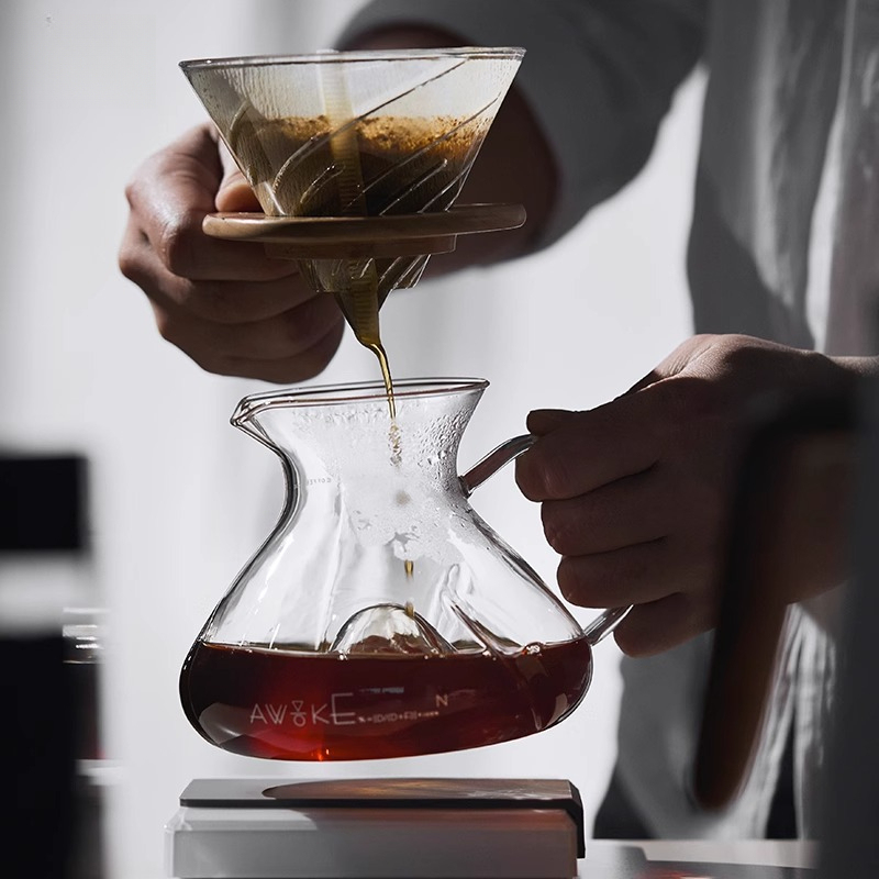 プアオーバーコーヒーメーカー ガラス製コーヒーサーバー V6 - Coffee Equipment Pour Over のレビューと価格