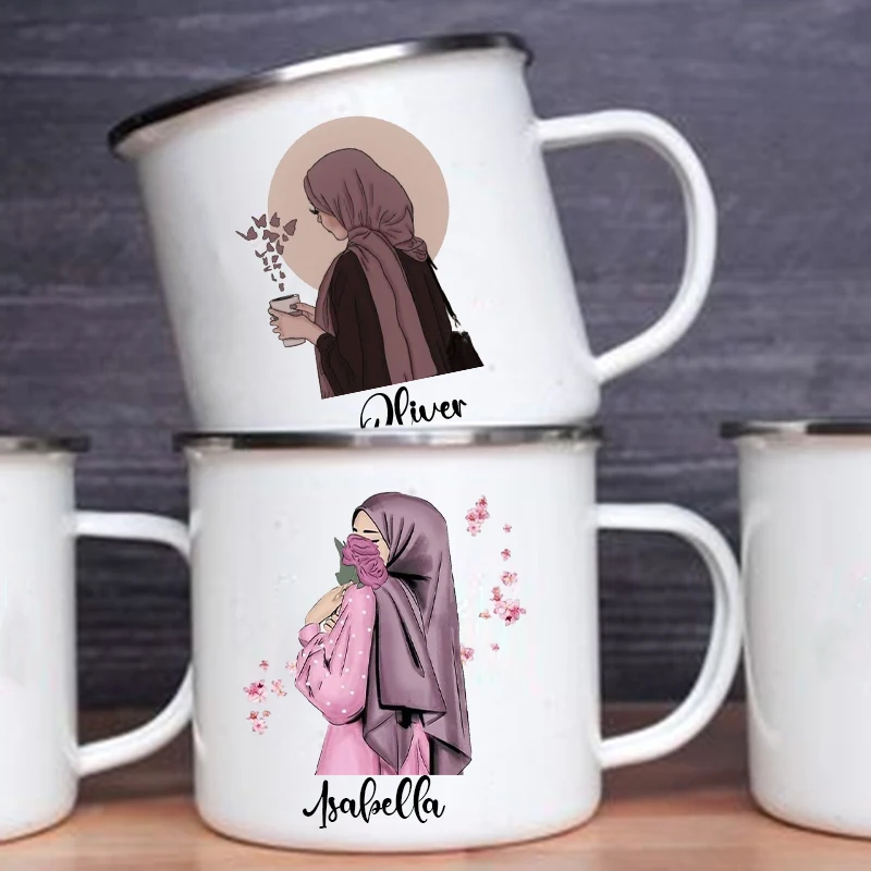 Hijabi-女の子のためのカスタムエナメルカップ,ドリンク - Coffee Equipment Names のレビューと価格
