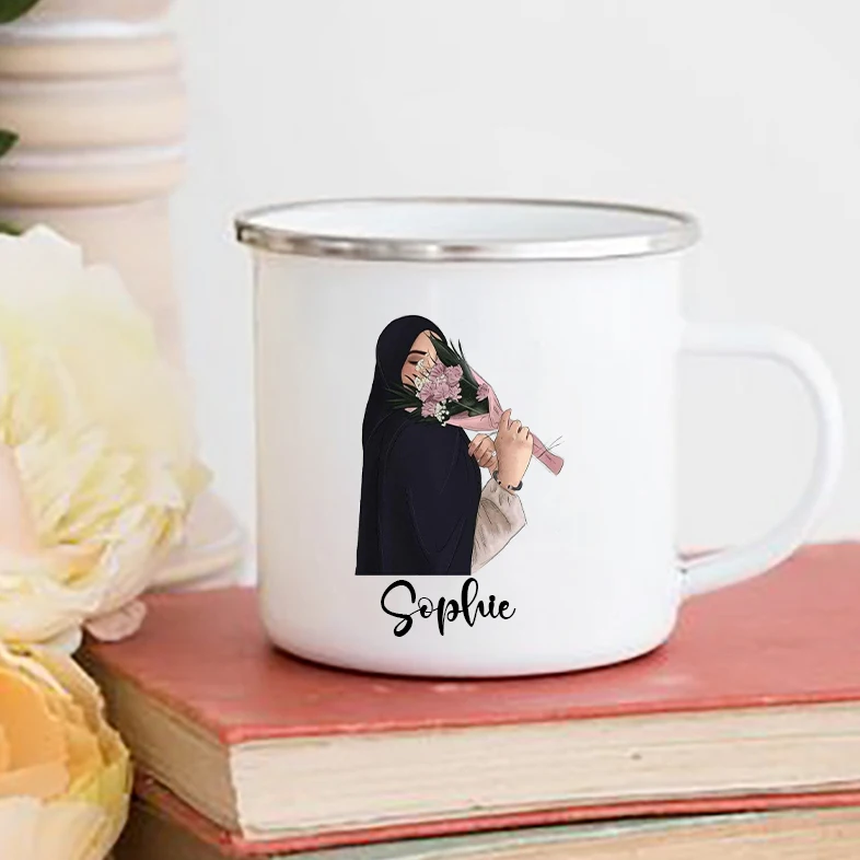Hijabi-女の子のためのカスタムエナメルカップ,ドリンク - Coffee Equipment Names のレビューと価格