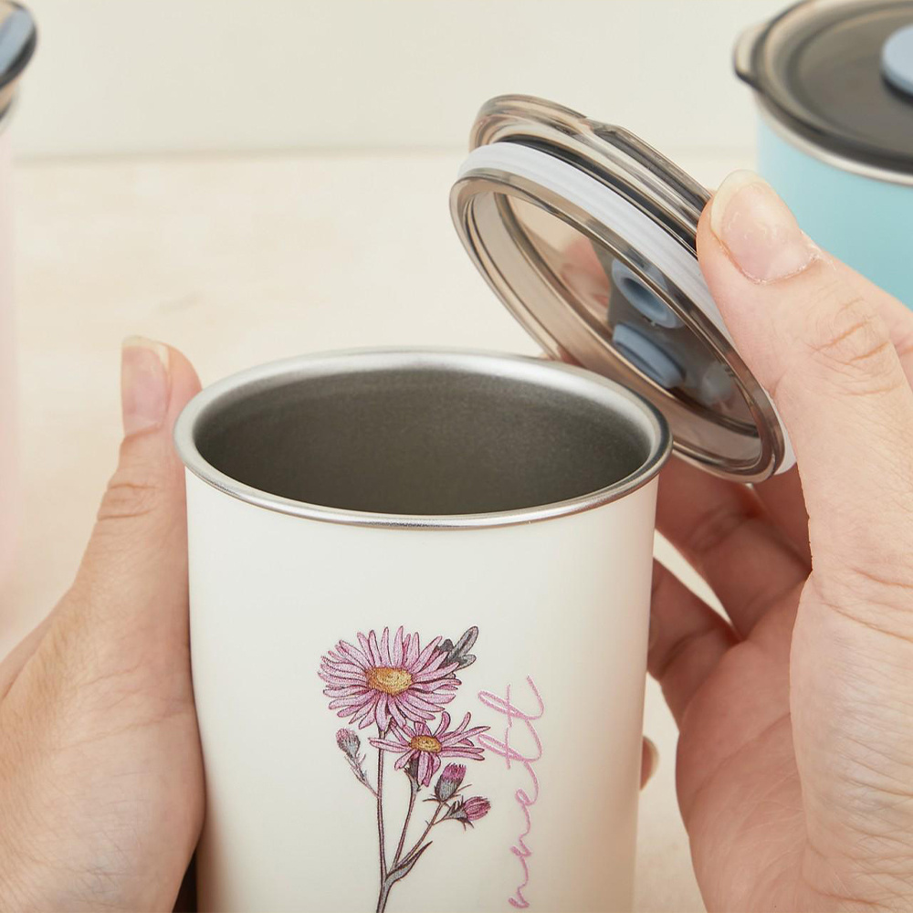 カスタムバースフラワー ステンレススチール製蓋付きカップ、名 - Coffee Equipment Names のレビューと価格